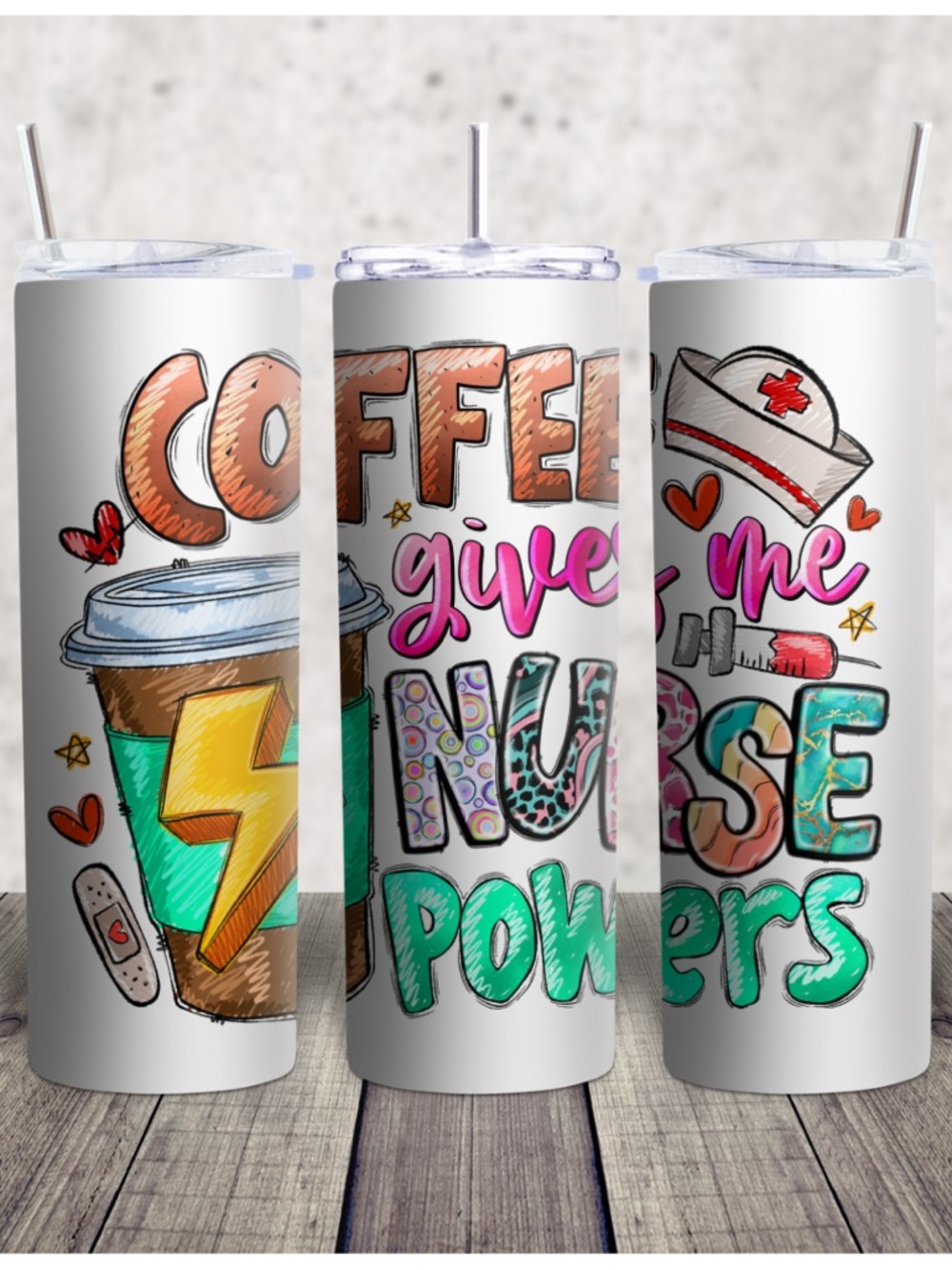 Coffee Gives Me Nurse Powers White Tumbler